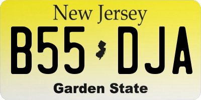NJ license plate B55DJA