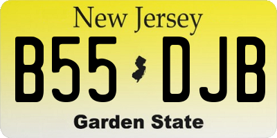 NJ license plate B55DJB