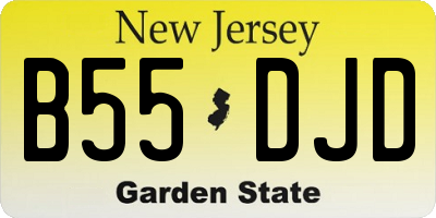 NJ license plate B55DJD