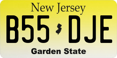 NJ license plate B55DJE
