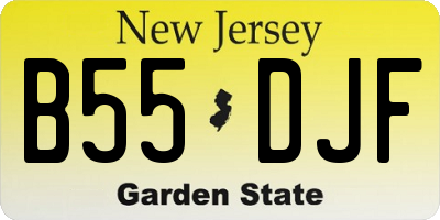 NJ license plate B55DJF