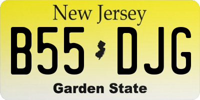 NJ license plate B55DJG