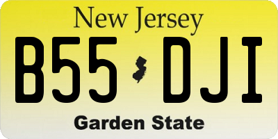 NJ license plate B55DJI