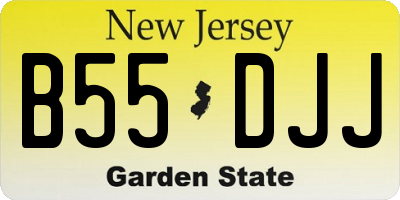 NJ license plate B55DJJ
