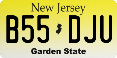 NJ license plate B55DJU