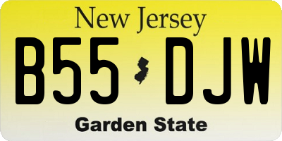 NJ license plate B55DJW