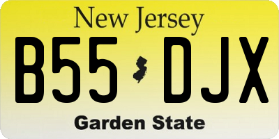 NJ license plate B55DJX