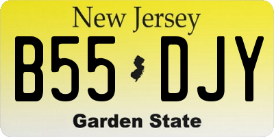 NJ license plate B55DJY