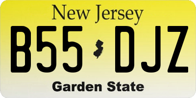 NJ license plate B55DJZ