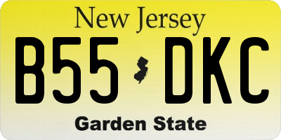 NJ license plate B55DKC