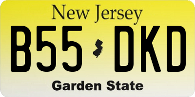 NJ license plate B55DKD