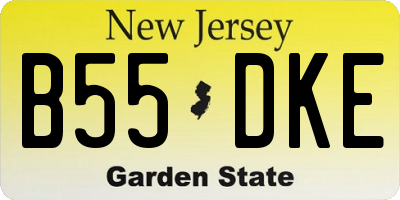 NJ license plate B55DKE