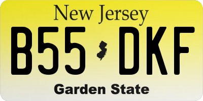 NJ license plate B55DKF