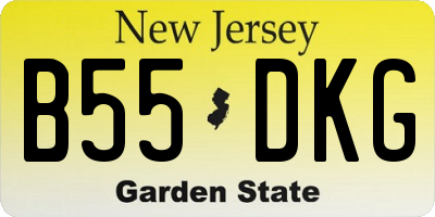 NJ license plate B55DKG