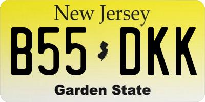 NJ license plate B55DKK