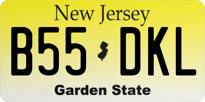 NJ license plate B55DKL