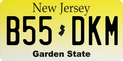 NJ license plate B55DKM