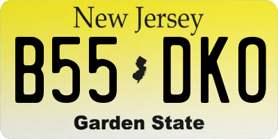 NJ license plate B55DKO