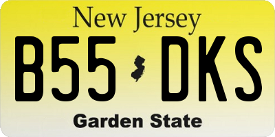 NJ license plate B55DKS