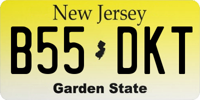 NJ license plate B55DKT