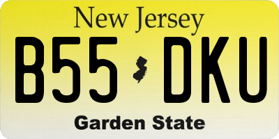 NJ license plate B55DKU