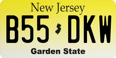 NJ license plate B55DKW