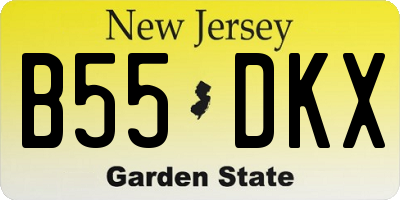 NJ license plate B55DKX