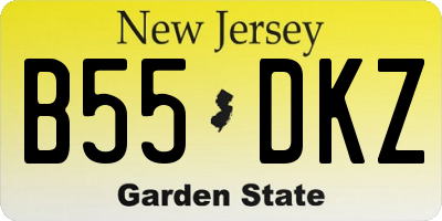 NJ license plate B55DKZ