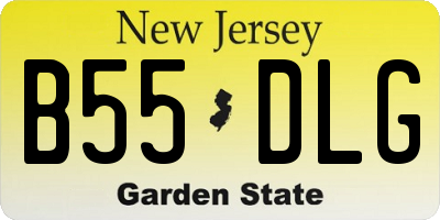 NJ license plate B55DLG