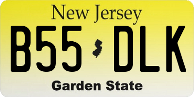 NJ license plate B55DLK