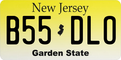 NJ license plate B55DLO