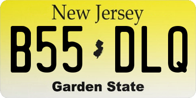 NJ license plate B55DLQ