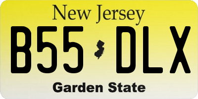 NJ license plate B55DLX