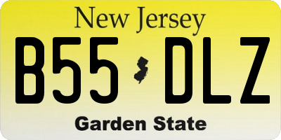NJ license plate B55DLZ