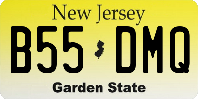 NJ license plate B55DMQ