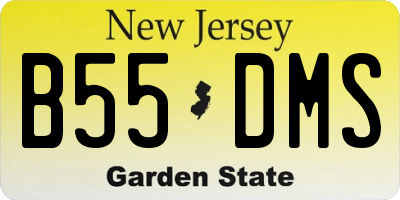 NJ license plate B55DMS