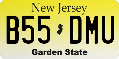 NJ license plate B55DMU