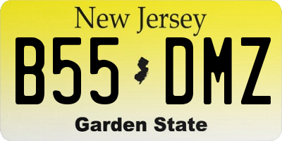 NJ license plate B55DMZ
