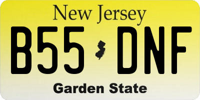 NJ license plate B55DNF