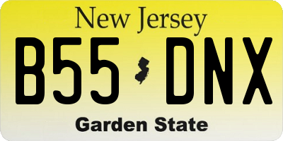NJ license plate B55DNX