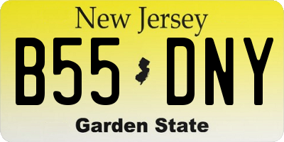 NJ license plate B55DNY