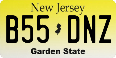NJ license plate B55DNZ