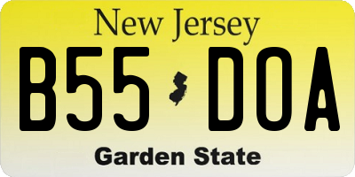 NJ license plate B55DOA