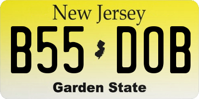 NJ license plate B55DOB