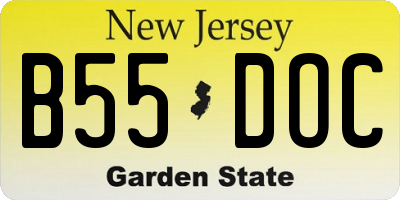 NJ license plate B55DOC