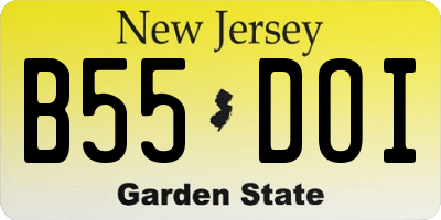 NJ license plate B55DOI