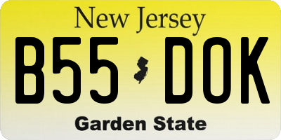 NJ license plate B55DOK