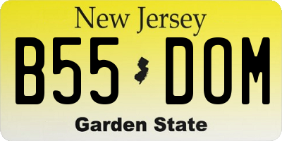 NJ license plate B55DOM