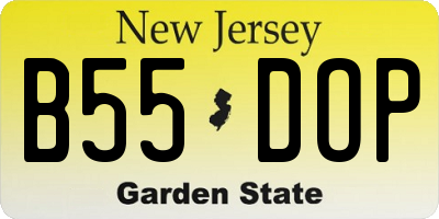 NJ license plate B55DOP