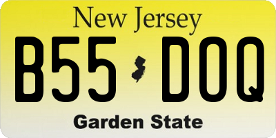 NJ license plate B55DOQ
